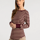 Thread & Supply : Stacey Top in Maroon Stripe