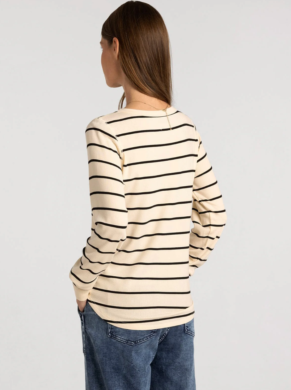 Thread & Supply : Stacey Top in Off White Black