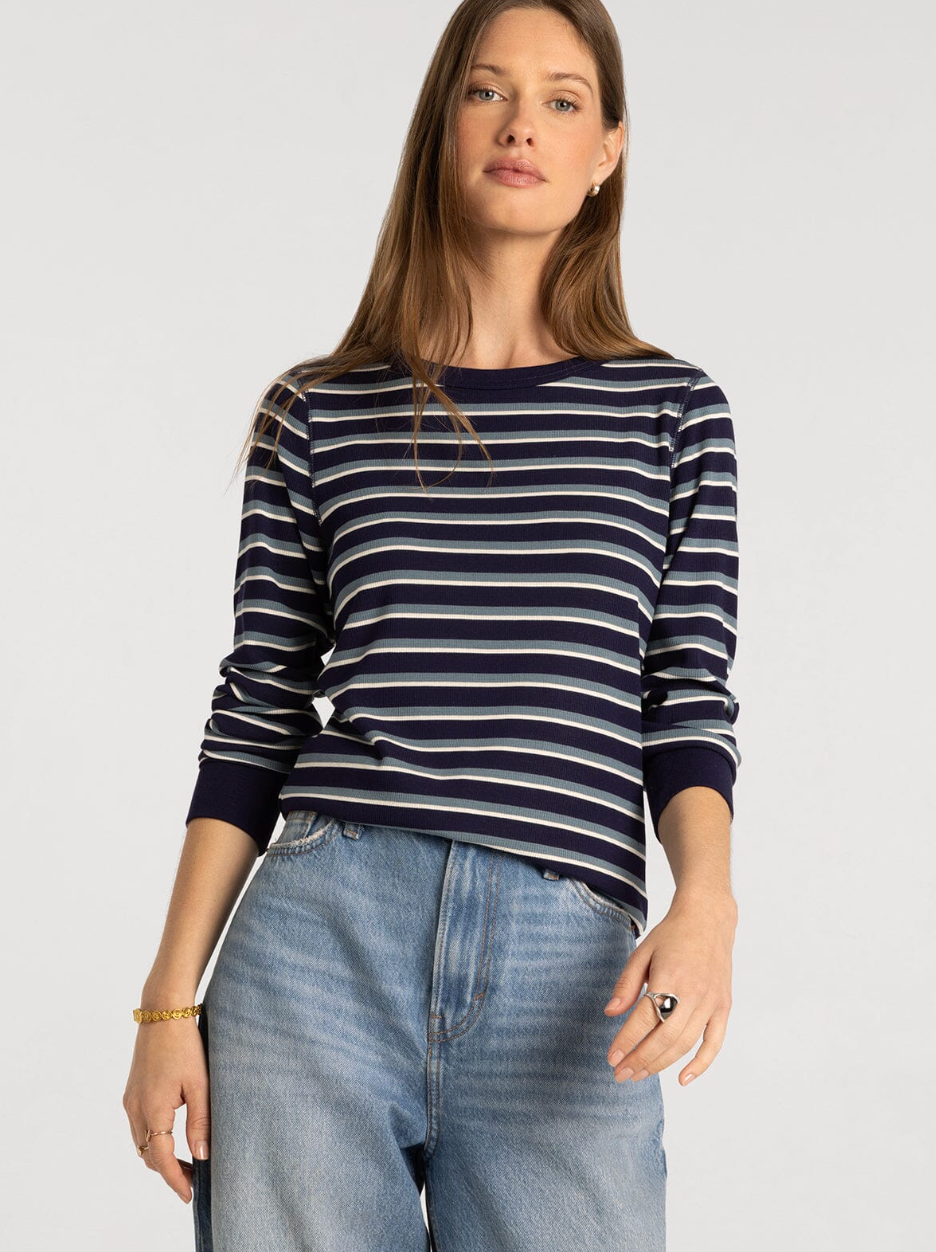 Thread & Supply : Stacey Top in Navy Stripe