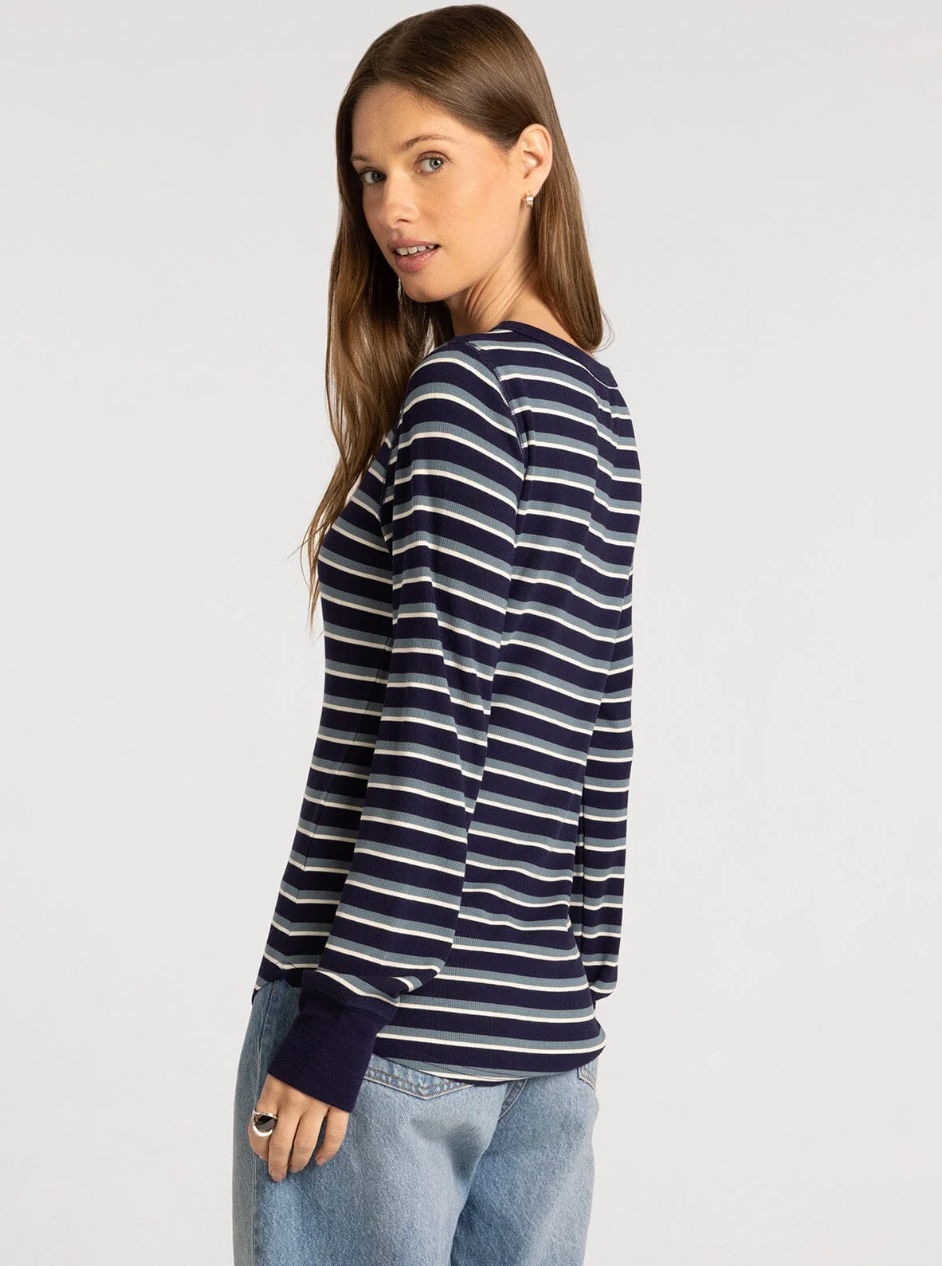 Thread & Supply : Stacey Top in Navy Stripe