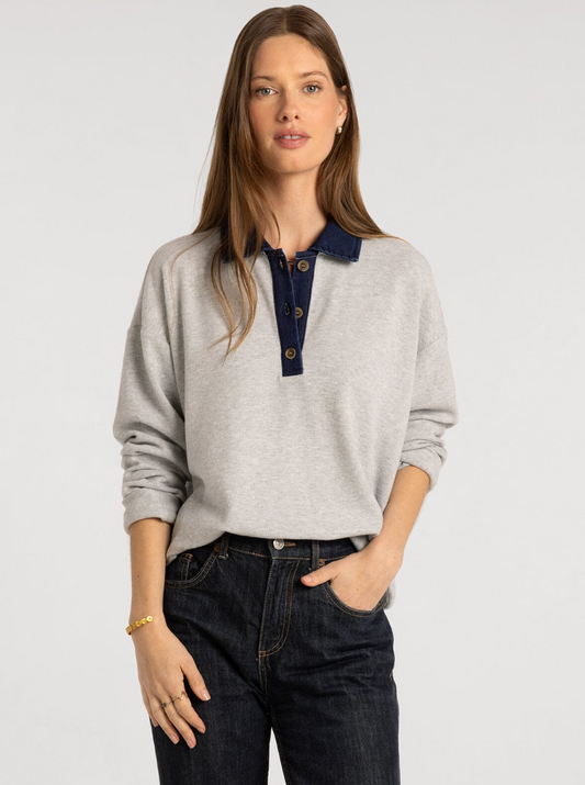 Thread & Supply: Crest Pullover in Medium Grey