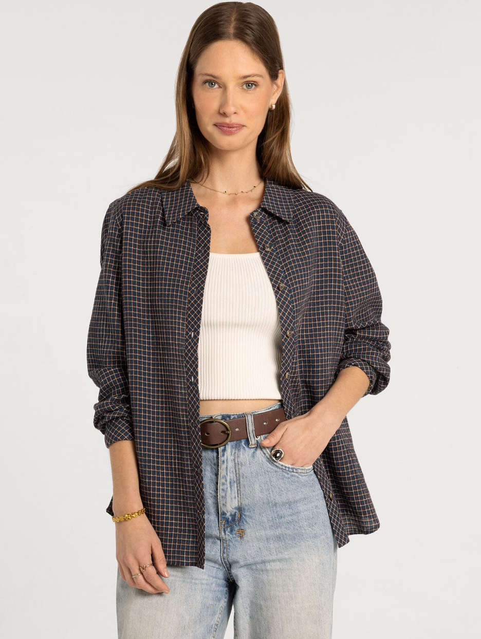 Thread & Supply: Navigator Top in Navy Plaid