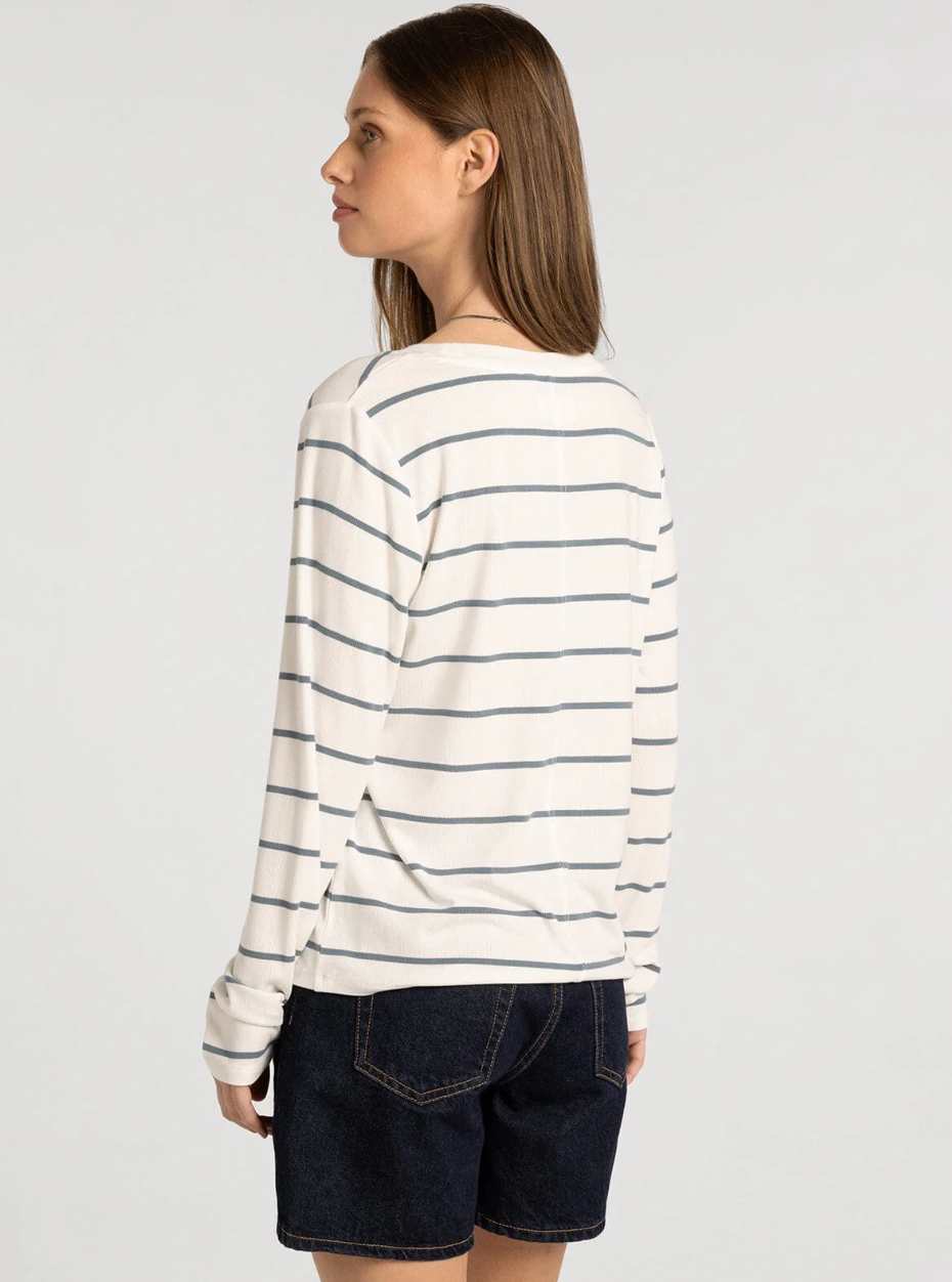 Thread & Supply: Lauren Top in White Sage Stripe