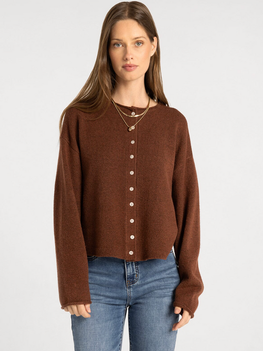 Thread & Supply: Dover Cardigan in Heather Mohogany