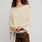 Free People: Latte Blues Thermal in Alabaster Cream