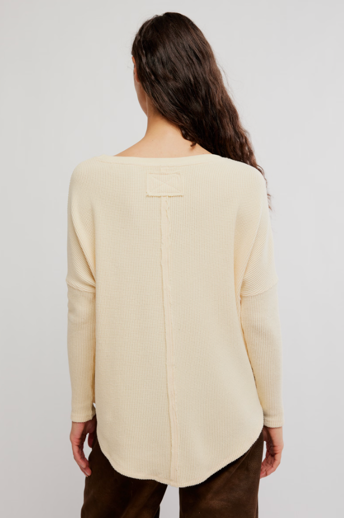 Free People: Latte Blues Thermal in Alabaster Cream