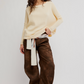 Free People: Latte Blues Thermal in Alabaster Cream