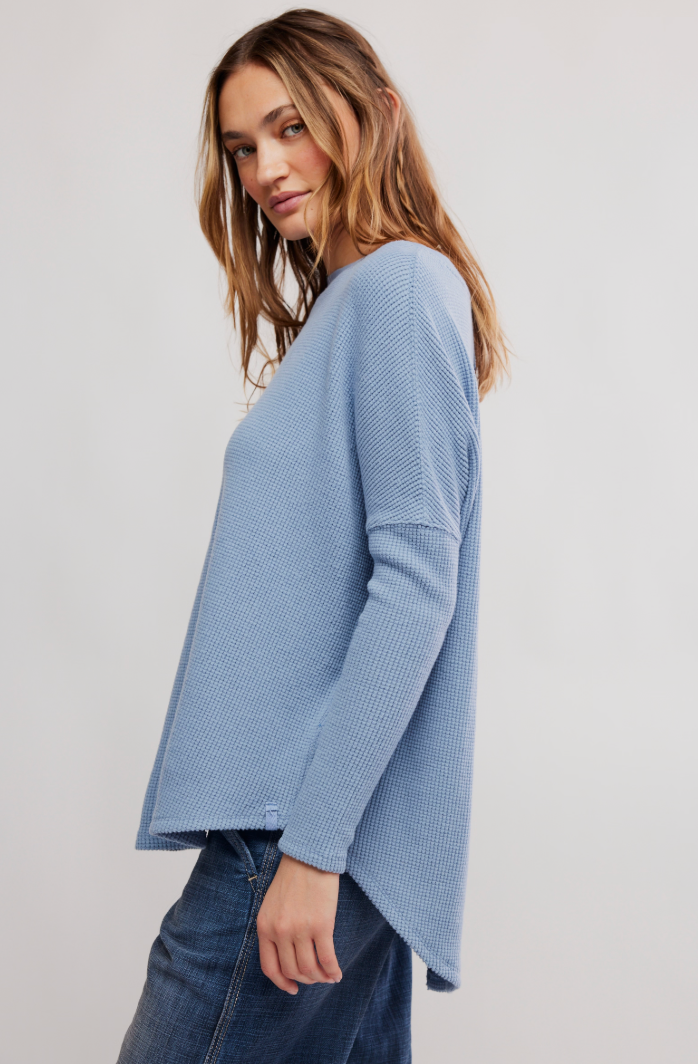 Free People: Latte Blues Thermal in Autumn Sky