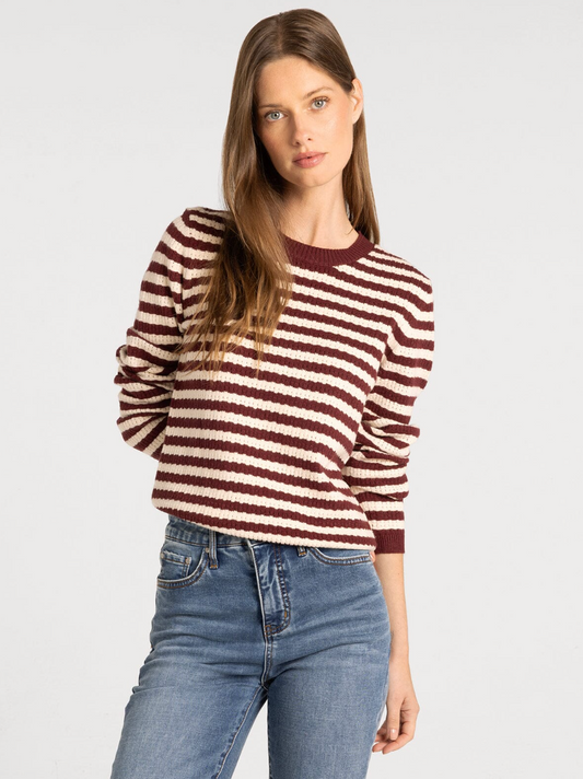 Thread & Supply: Lawson Sweater in Burgundy/Ecru