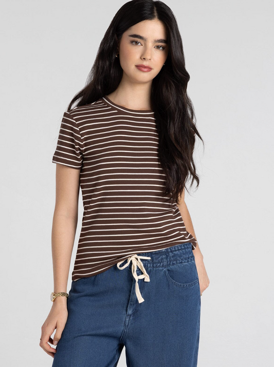 Thread & Supply: Annie Tee in Mahogany Stripe