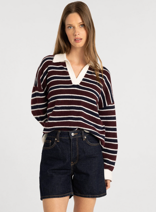Thread & Supply: Nina Sweater in Wine/Navy