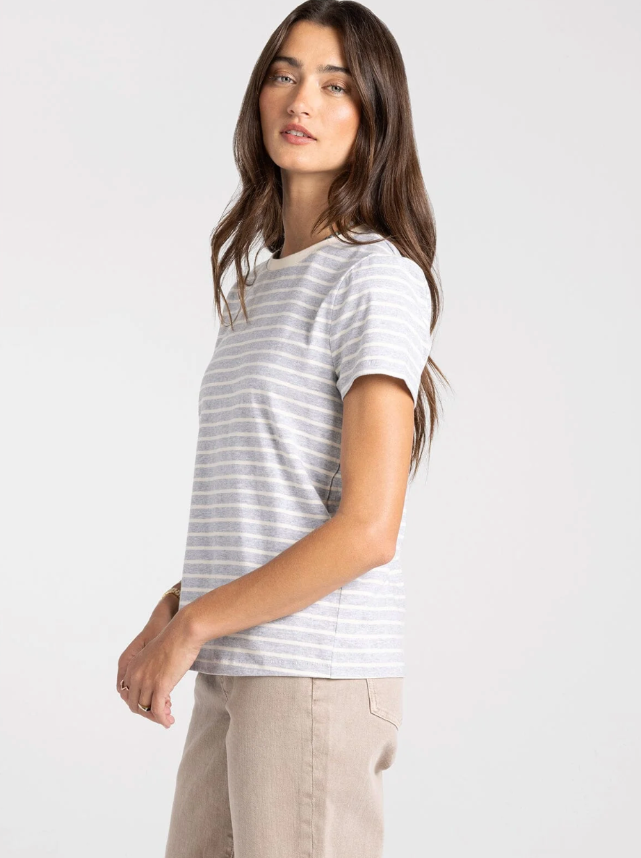 Thread & Supply: Asher Tee in Heather Grey Stripe