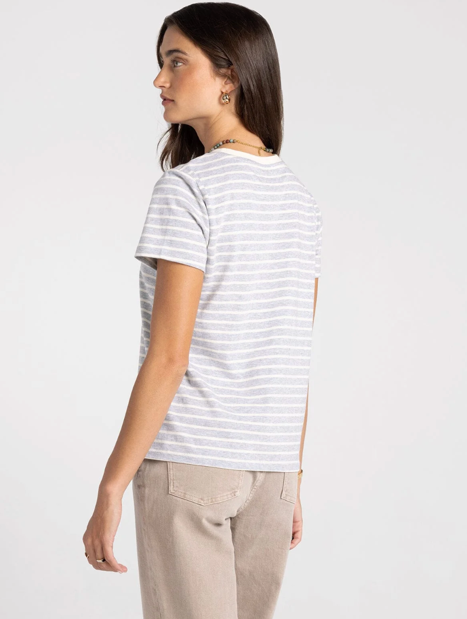 Thread & Supply: Asher Tee in Heather Grey Stripe