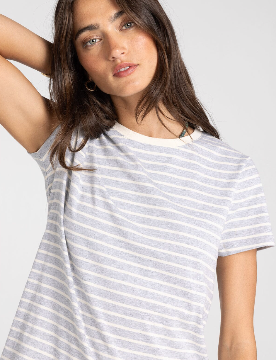 Thread & Supply: Asher Tee in Heather Grey Stripe