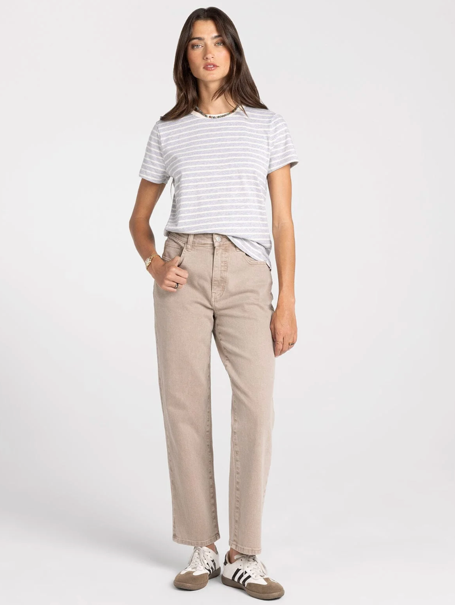 Thread & Supply: Asher Tee in Heather Grey Stripe