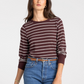 Thread & Supply : Stacey Top in Brown Ivory Stripe
