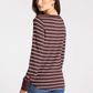 Thread & Supply : Stacey Top in Brown Ivory Stripe