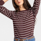 Thread & Supply : Stacey Top in Brown Ivory Stripe
