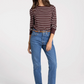 Thread & Supply : Stacey Top in Brown Ivory Stripe