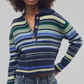Free People: Trading Up Sweater in Navy Combo