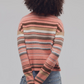 Free People: Trading Up Sweater in Peach Combo