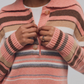 Free People: Trading Up Sweater in Peach Combo