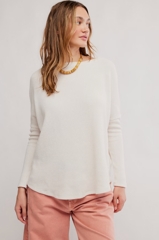 Free People: Latte Blues Thermal in Sugar Swizzle
