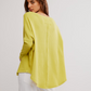 Free People: Latte Blues Thermal in Lime Cream