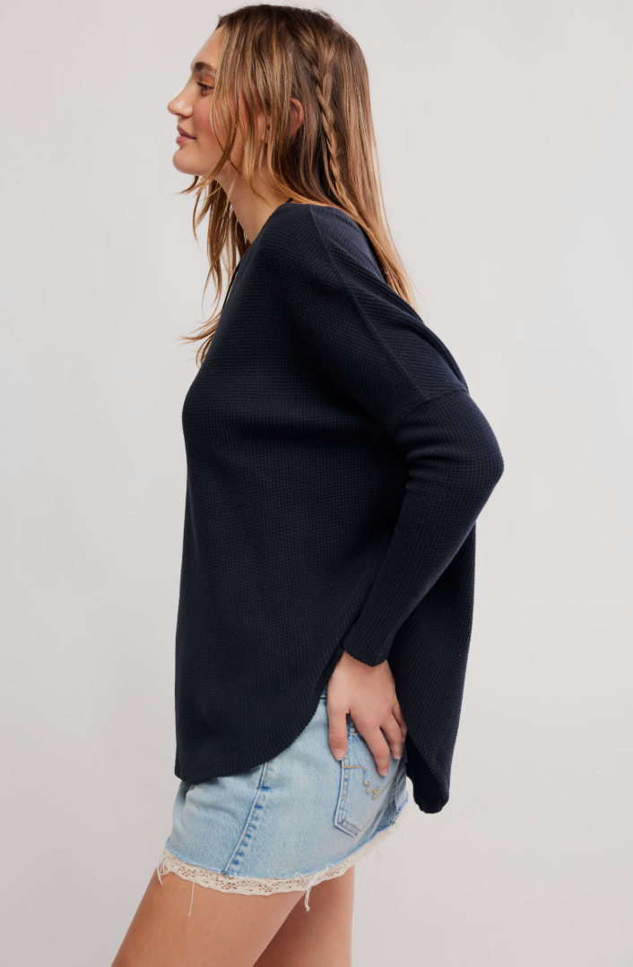 Free People: Latte Blues Thermal in Black