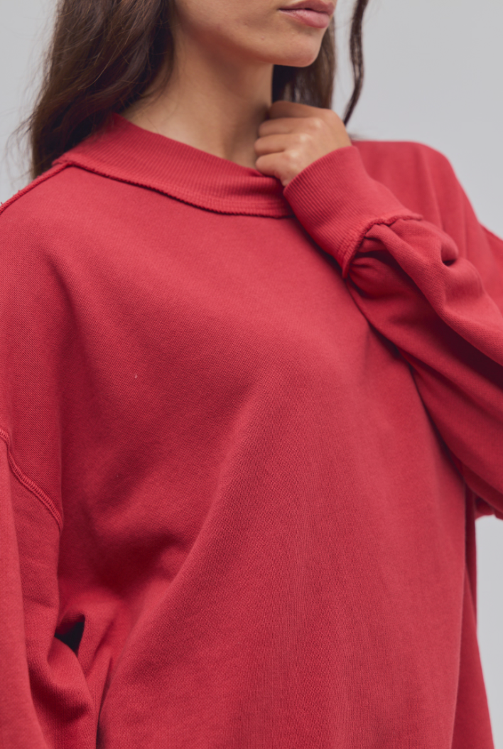 Free People: Palm Springs Pullover in Salsa