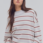 Free People: Palm Springs Pullover in Washed Blue Stripe