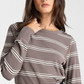 Thread & Supply : Stacey Top in Taupe Multi Stripe