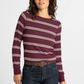 Thread & Supply : Stacey Top in Maroon Multi Stripe