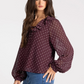 Thread & Supply: Dorrie Dots Blouse in Wine