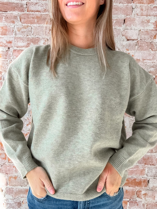 heather green sweater