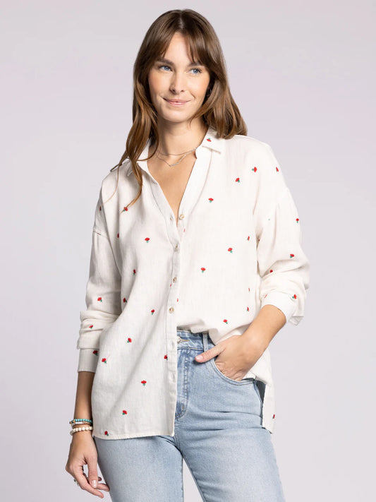 Vena Shirt : Red Floral