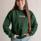 'TYJ" FRONT SIDE graphic crewneck sweatshirt