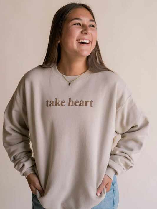 "take heart" crewneck sweatshirt