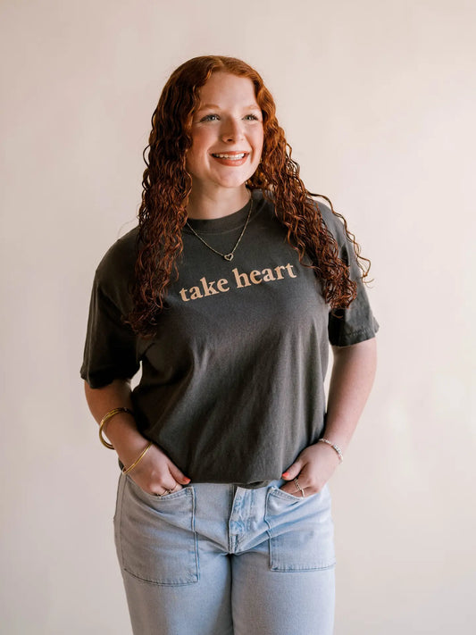 "take heart" tee, FRONT SIDE