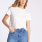Thread & Supply: Asher Tee in Ivory Blue Stripe