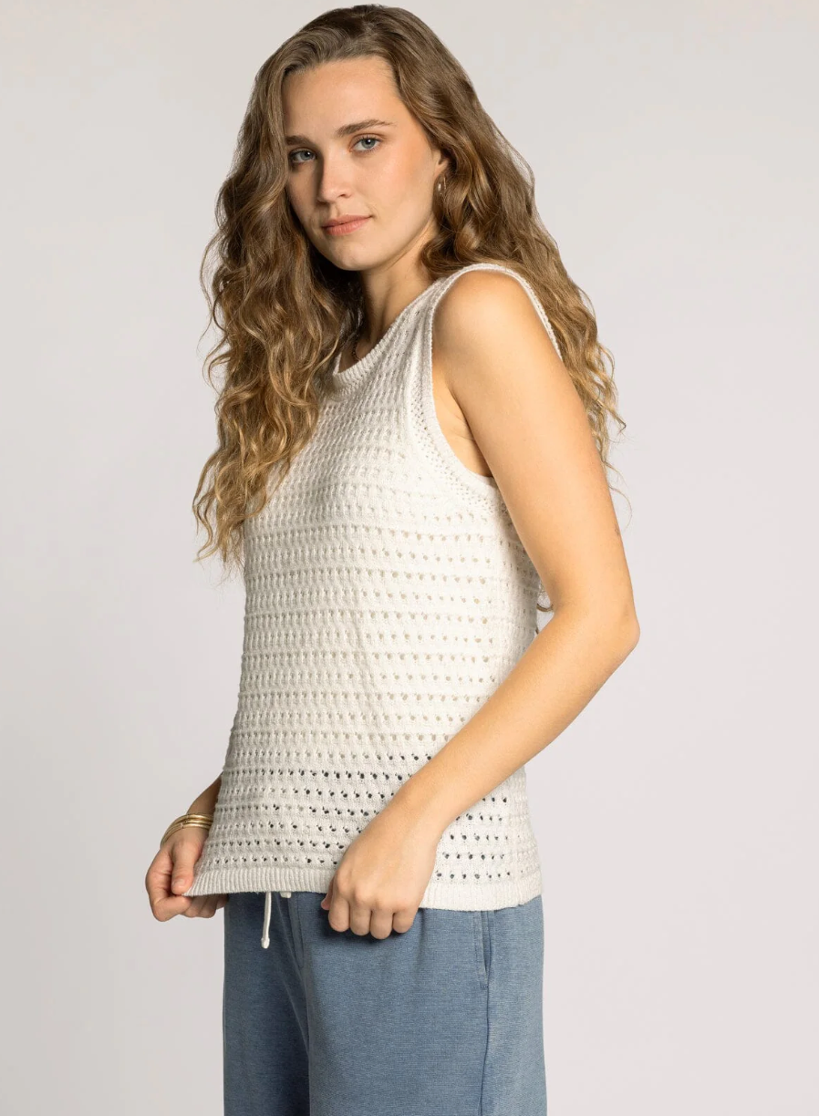 white open knit tank