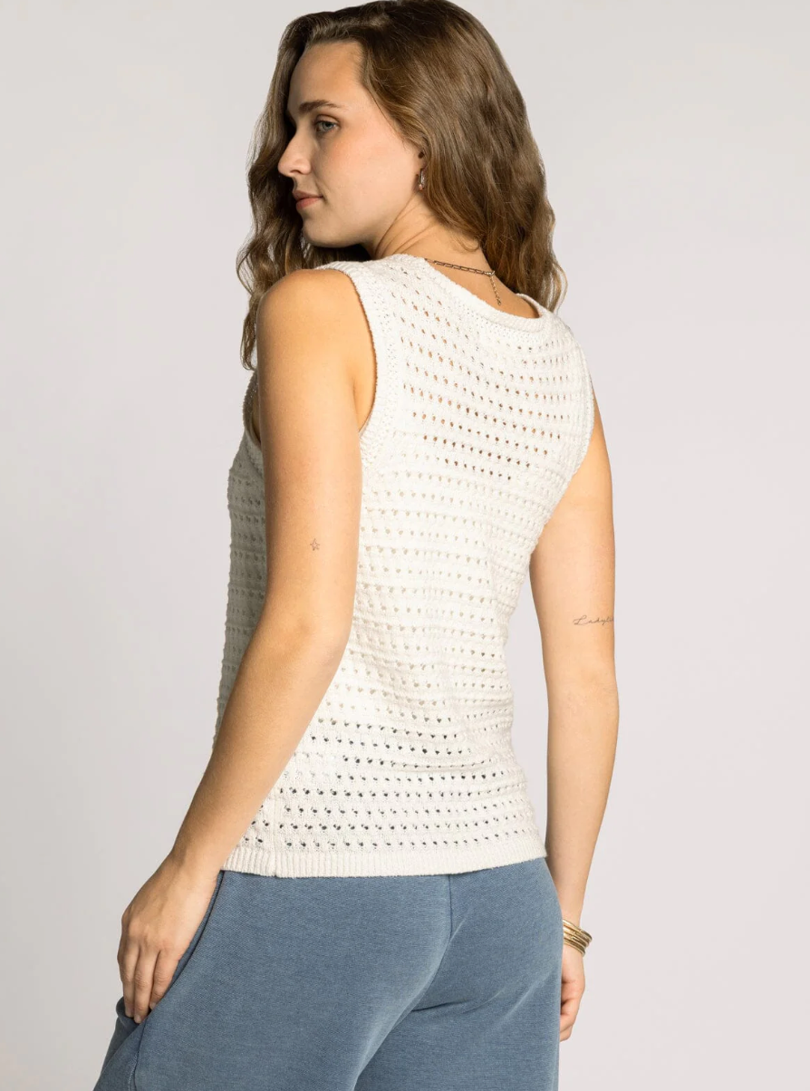 white open knit tank