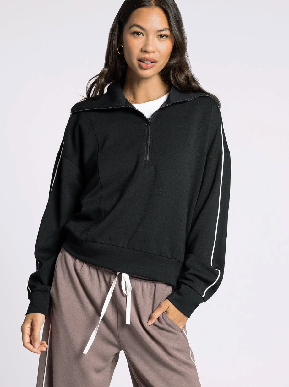 black athletic 1/4 zip