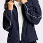 navy nylon zip jacket