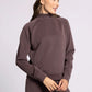 brown athletic mock neck