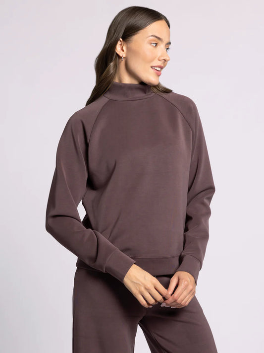 brown athletic mock neck