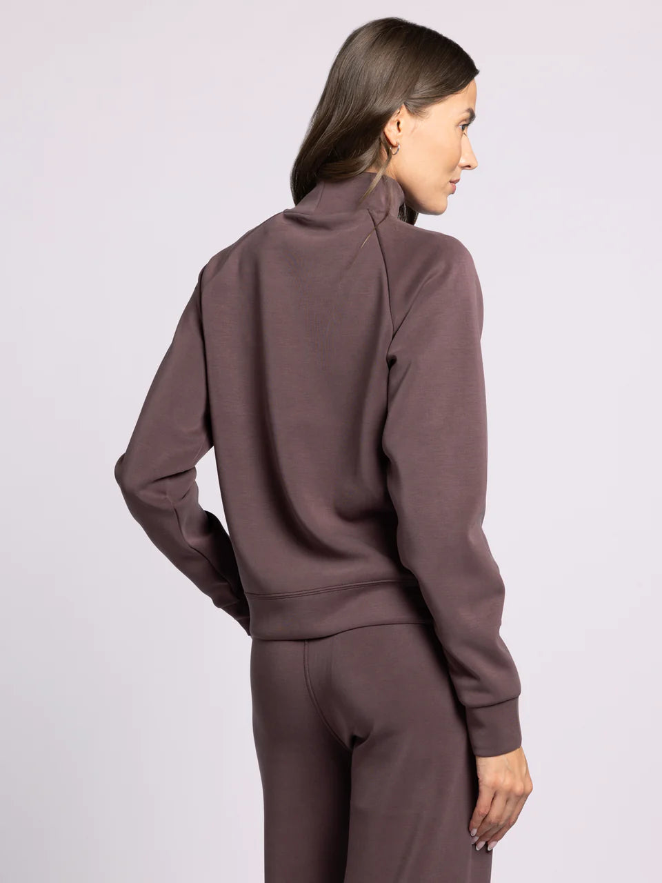 brown athletic mock neck