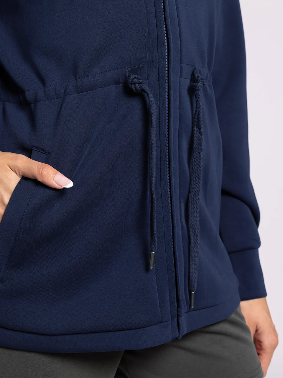 navy athletic zip jacket
