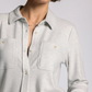 light grey button down brushed fleece