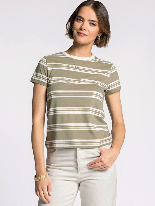 stripe green tee